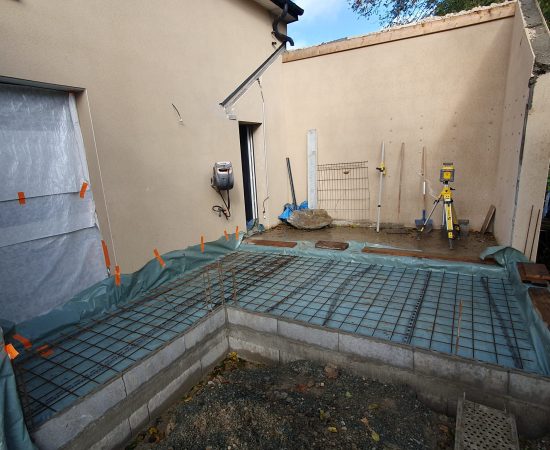 Extension de maison dalle béton VL Maçonnerie Rénovation Saint Malo